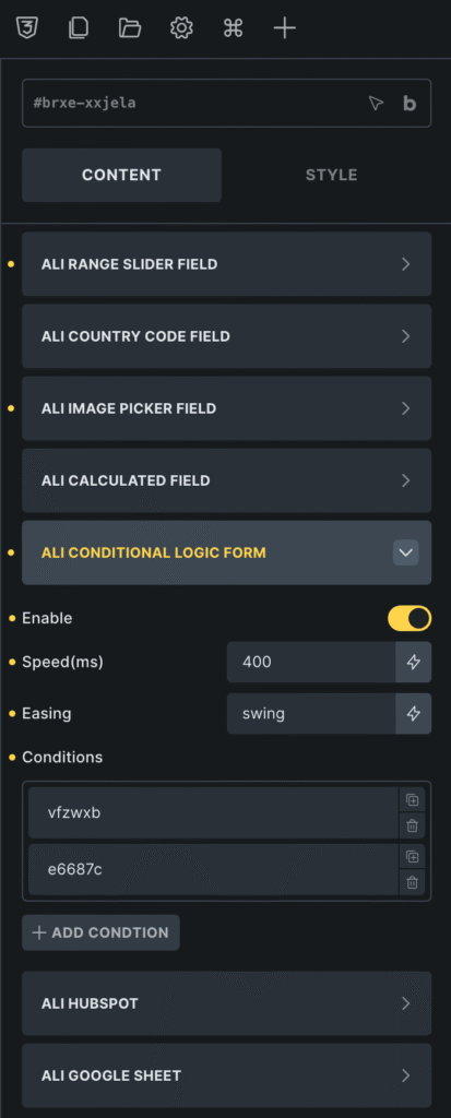Conditional logic for Bricks Builder Form