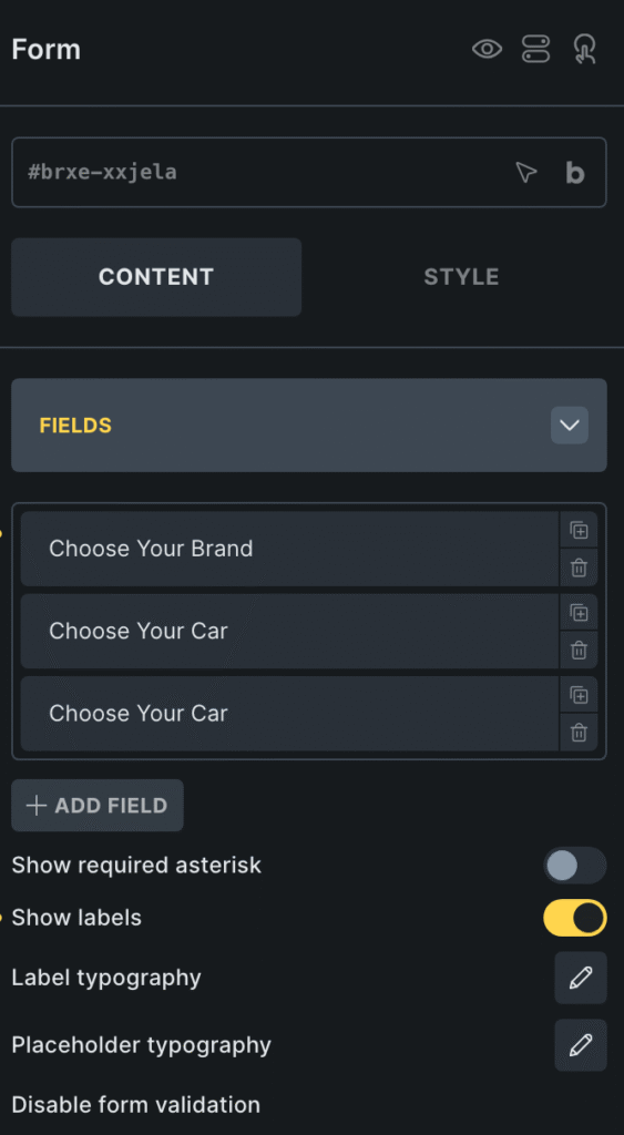 Easy way to create Conditional logic for Bricks Builder Form